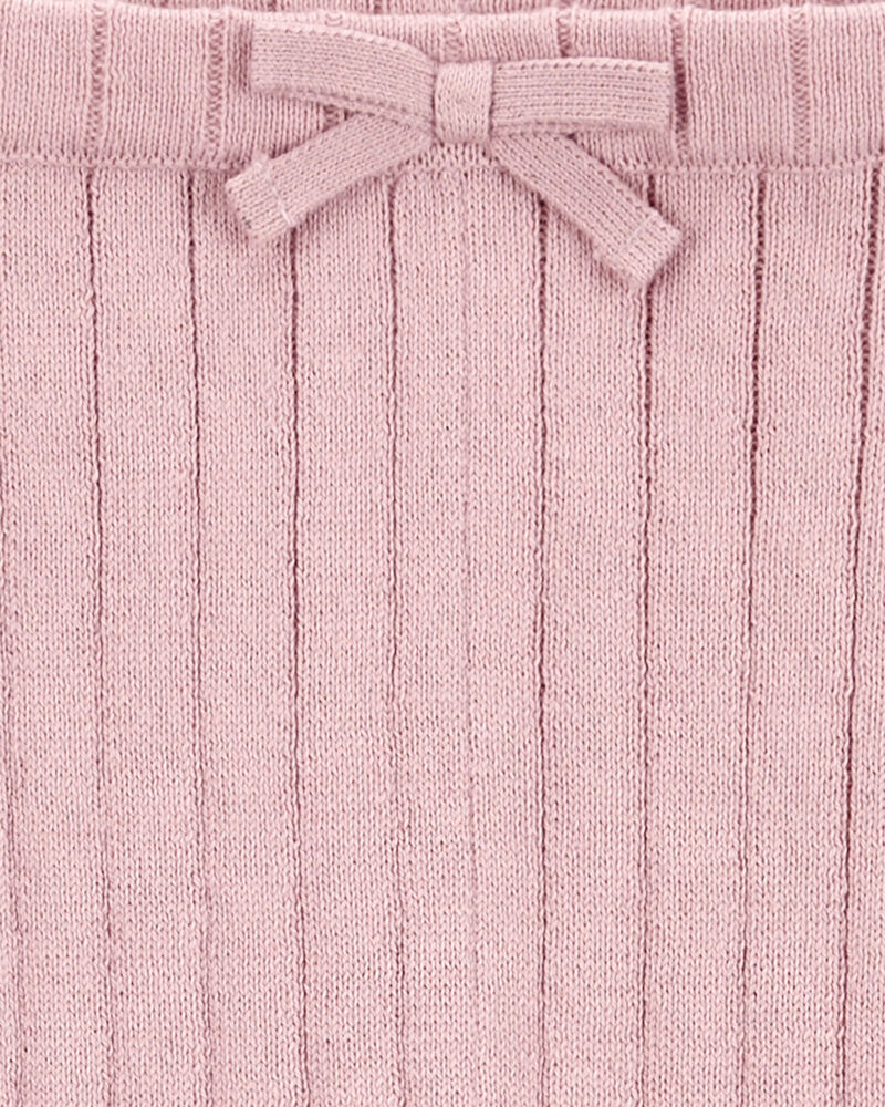 Bébé Pantalon évasé en tricot côtelé - Rose, image 3 sur 4 diapositives