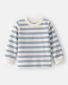 Baby Boy Striped Long-Sleeve T-Shirt - Blue, image 1 of 3 slides