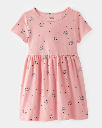 Toddler Girl Dog Print Dress, 