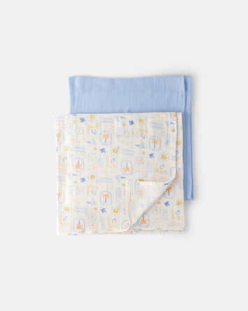 2-Pack Muslin Swaddle Blankets, 