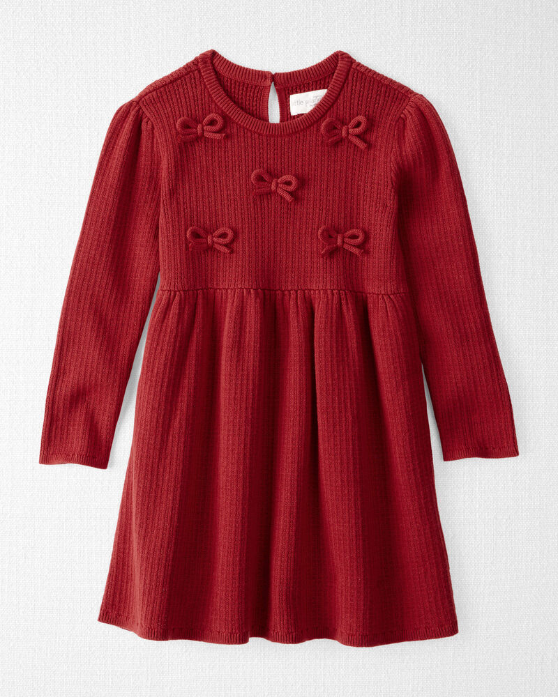 Toddler Girl Organic Cotton Sweater Knit Dress, image 1 of 4 slides