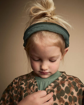 Toddler Girl Checkered Chiffon Headband - Green, 