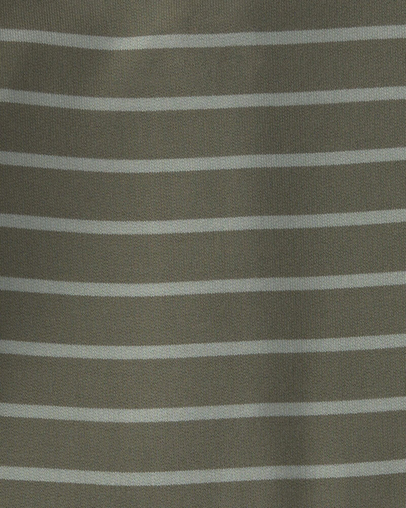Baby Boy Striped PurelySoft&trade; Long-Sleeve Jumpsuit - Olive Green, image 4 of 6 slides