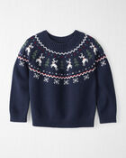 Tout-petit - Chandail tricot motif jacquard en coton biologique, image 1 sur 4 diapositives