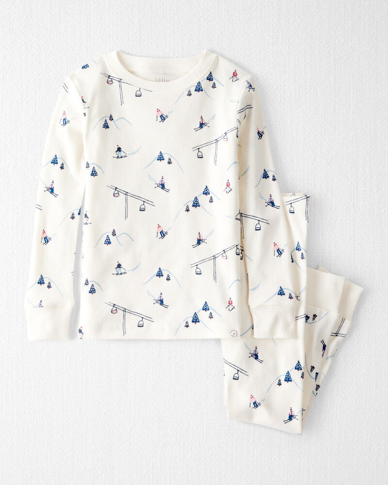 Toddler Organic Cotton Pyjamas in Snowy Slopes Print, image 1 of 4 slides