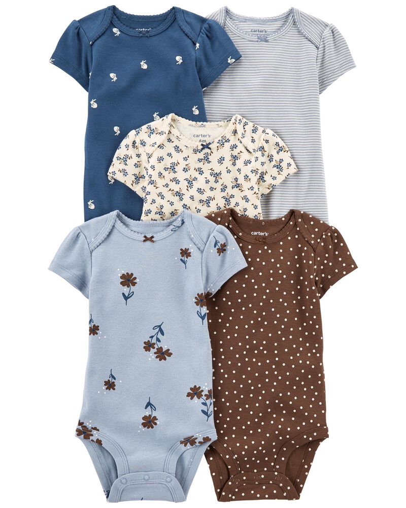 5-Pack Short-Sleeve Bodysuits, image 1 of 6 slides