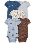 5-Pack Short-Sleeve Bodysuits, image 1 of 6 slides