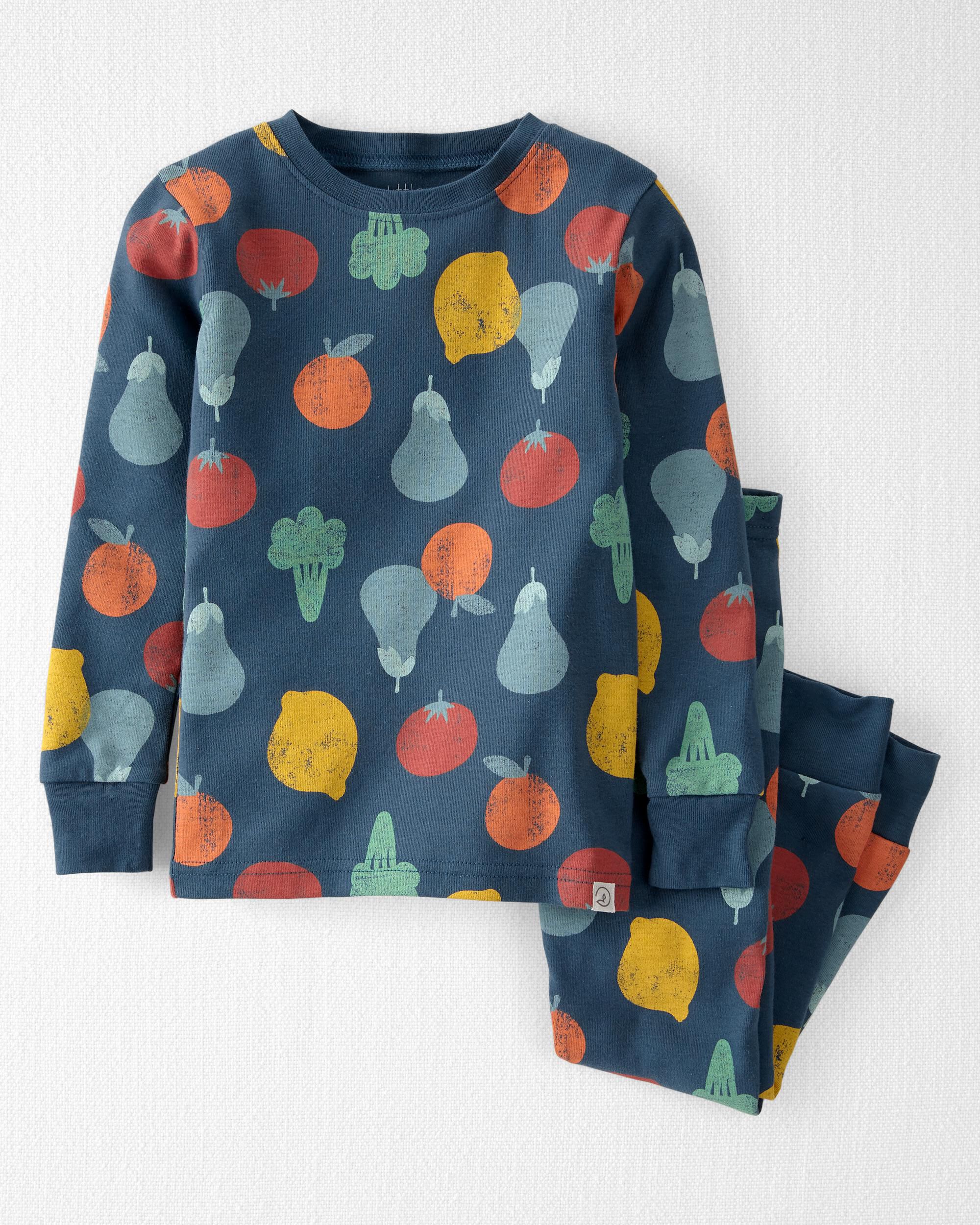Toddler Organic Cotton Veggie Print Pyjamas Set