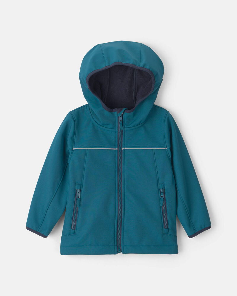 Toddler Boy Colour Changing Rain Jacket- Teal, image 1 of 5 slides