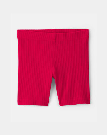 Toddler Girl Fourth Of July Ribbed Bike Shorts - Red, 