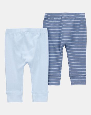 Baby 2-Pack Pull-On Cotton Pants, 