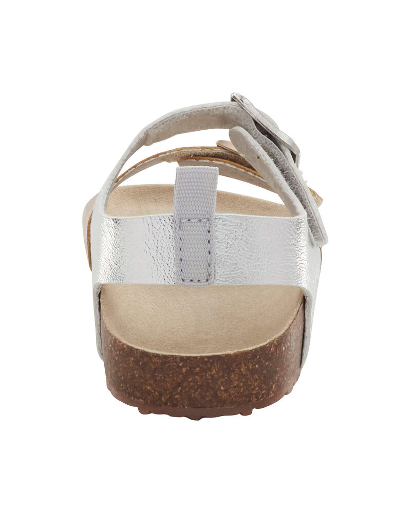 Toddler Buckle Faux Cork Sandals, image 3 of 7 slides