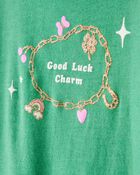 Girls St. Patrick's Day Shamrock Long-Sleeve Graphic Tee - Green, image 2 of 4 slides