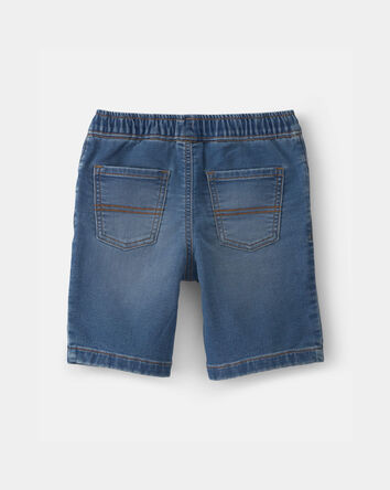 Boys Denim Drawstring Shorts - Medium Wash, 