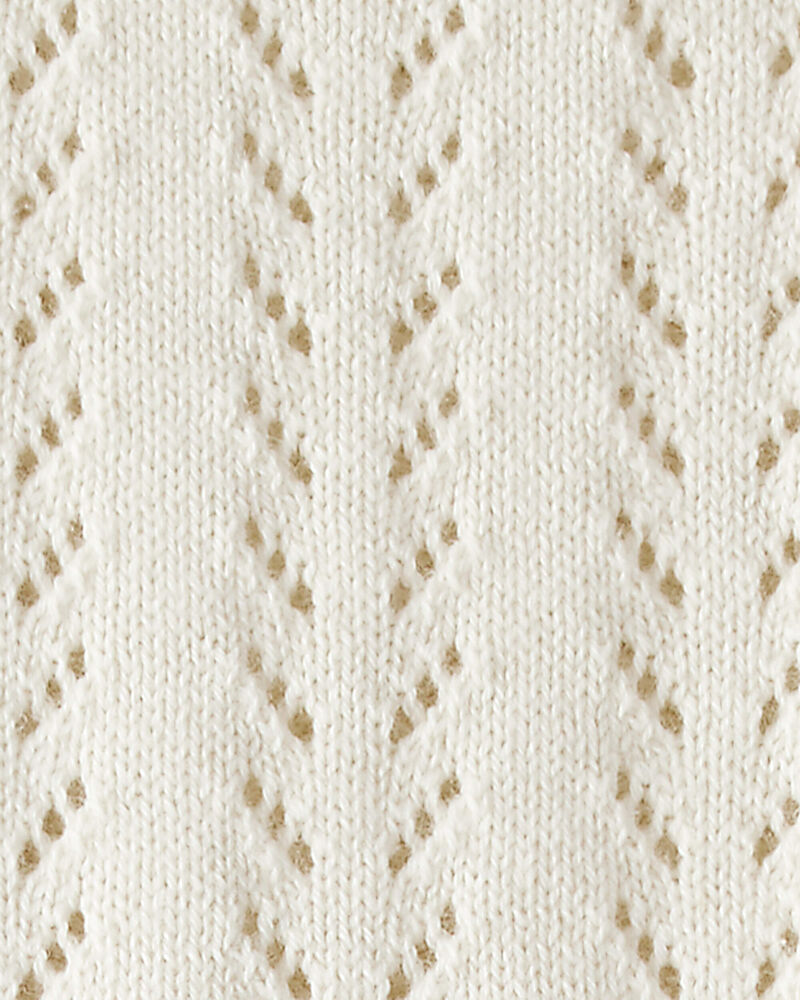 Baby Girl Organic Cotton Pointelle Bubble in Cream, image 3 of 4 slides
