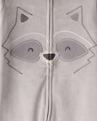 Baby Boy Raccoon DreamPlush Snug Fit Long-Sleeve 2-Way Zip pyjamas, image 3 of 4 slides