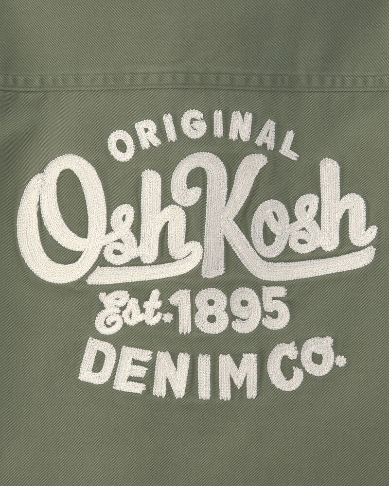Toddler Boy OshKosh Logo Twill Button-Down Shirt - Green, image 4 of 5 slides