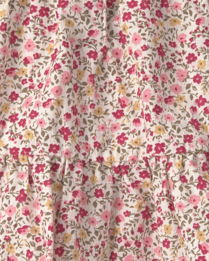B&eacute;b&eacute; fille - Robe en coton biologique armur&eacute; &agrave; imprim&eacute; floral printanier, image 5 sur 5 diapositives