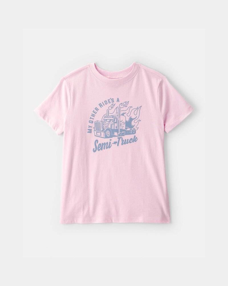 Boys Semi-Truck Graphic Tee - Pink, image 1 of 3 slides
