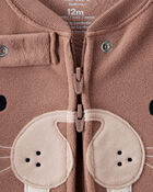 Baby Boy Walrus Loose Fit 2-Way Zip 1-Piece pyjamas - Brown, image 3 of 5 slides