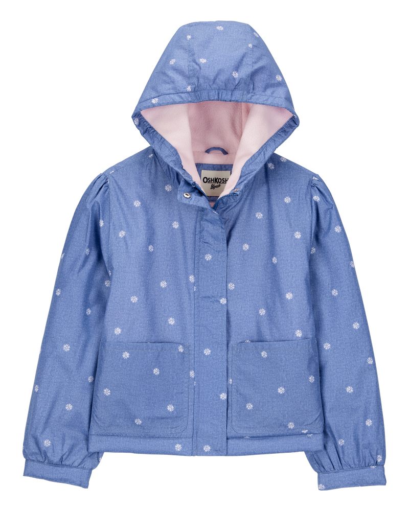 Kid Daisy-Print Chambray Jacket - Blue, image 1 of 3 slides