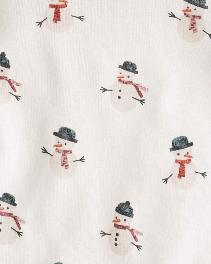 B&eacute;b&eacute; - Pyjama 2 pi&egrave;ces en coton biologique &agrave; motif bonhomme de neige, image 3 sur 3 diapositives