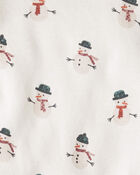 B&eacute;b&eacute; - Pyjama 2 pi&egrave;ces en coton biologique &agrave; motif bonhomme de neige, image 3 sur 3 diapositives