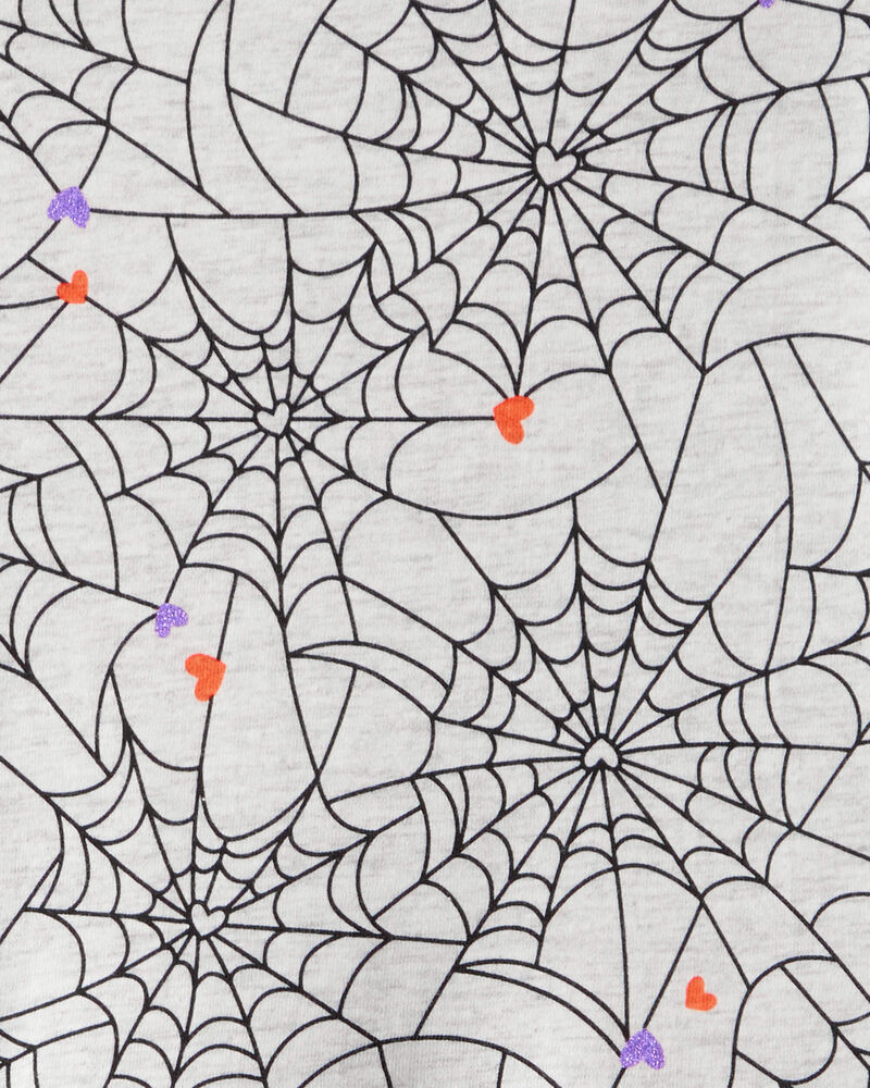 Girls Halloween Spiderwebs Long-Sleeve Dress, image 3 of 4 slides