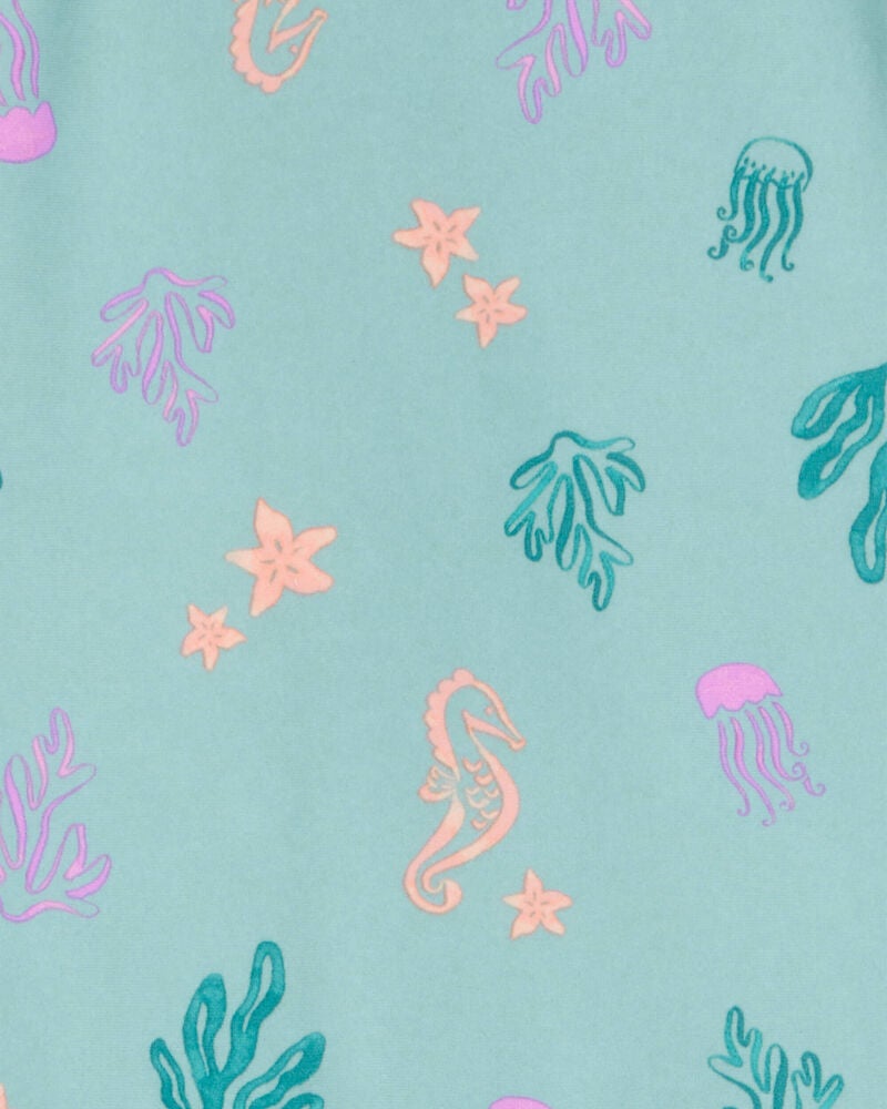Toddler 1-Piece Coral Print Rashguard, image 3 of 4 slides