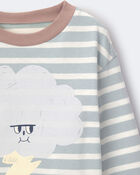 Toddler Striped Storm Long-Sleeve Relaxed Graphic Tee - Teal, image 6 of 6 slides
