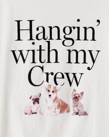 Filles - T-shirt &agrave; col rond et manches longues &agrave; imprim&eacute; &ndash; Blanc, 