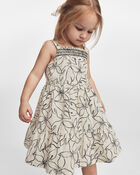 Toddler Girl Floral Sleeveless Dress - Cream/Black, image 2 of 7 slides