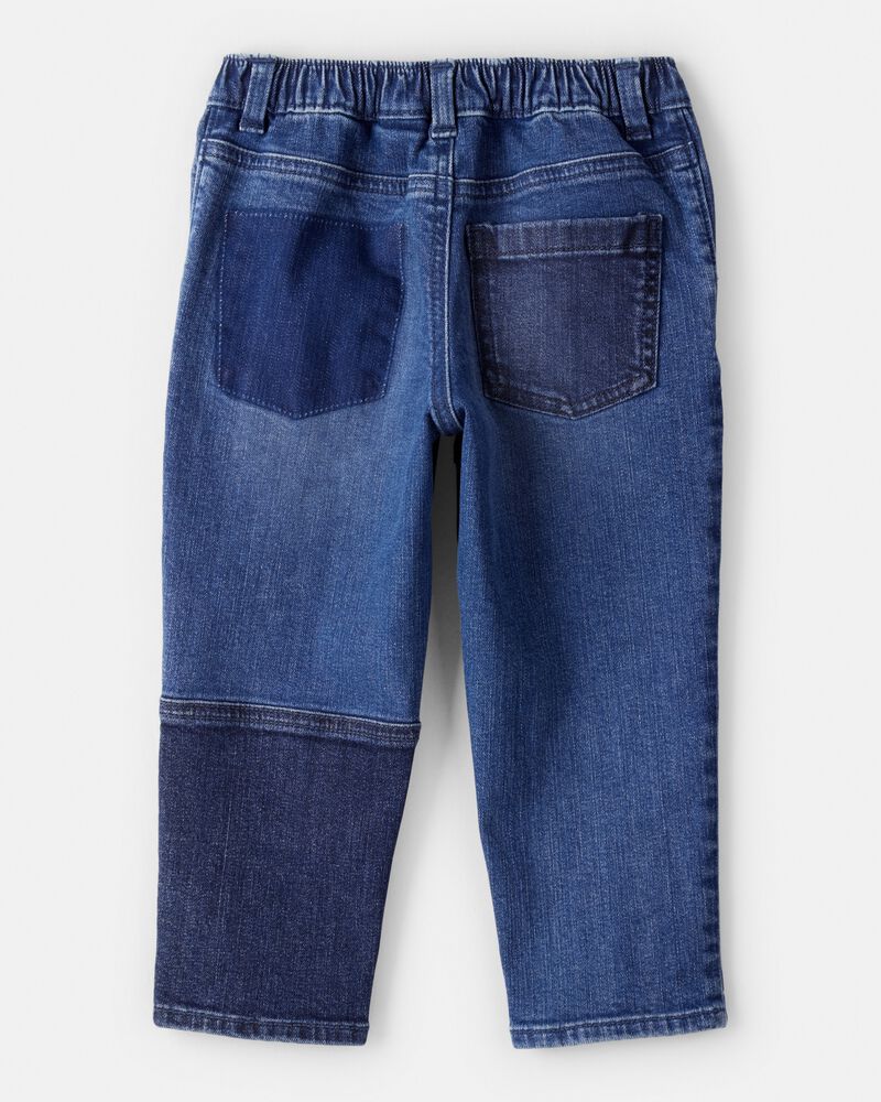 Toddler Boy Dark Wash Patchwork Jeans, image 2 of 4 slides