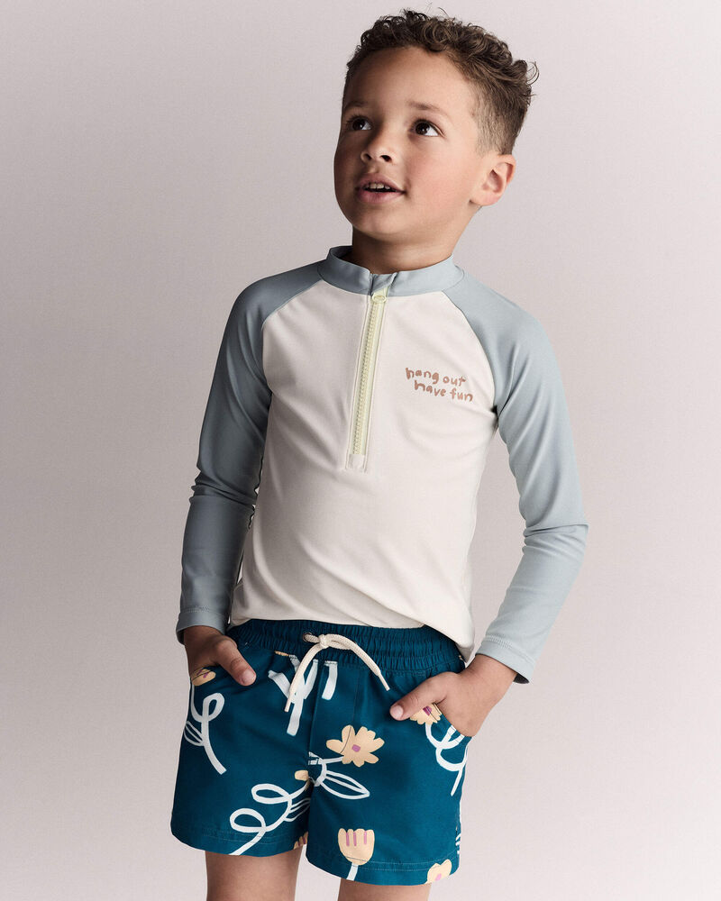 Tout-petit gar&ccedil;on - Short maillot de bain &agrave; imprim&eacute; floral - Sarcelle, image 6 sur 7 diapositives