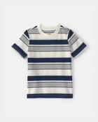 Toddler Boy Striped Short-Sleeve T-Shirt - Blue/Grey, image 1 of 3 slides