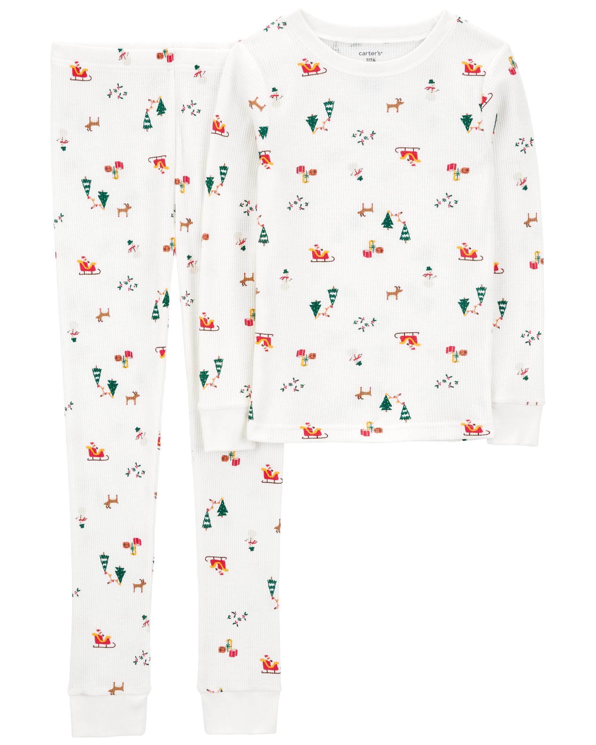 Kid 2 Piece Christmas Print Thermal Pyjamas