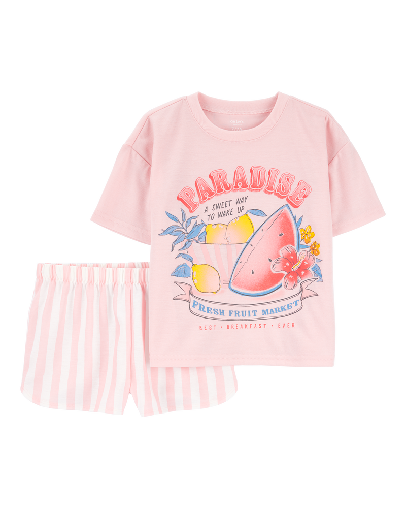 Filles - Pyjama 2 pièces décontracté à motifs de fruits, image 1 sur 3 diapositives