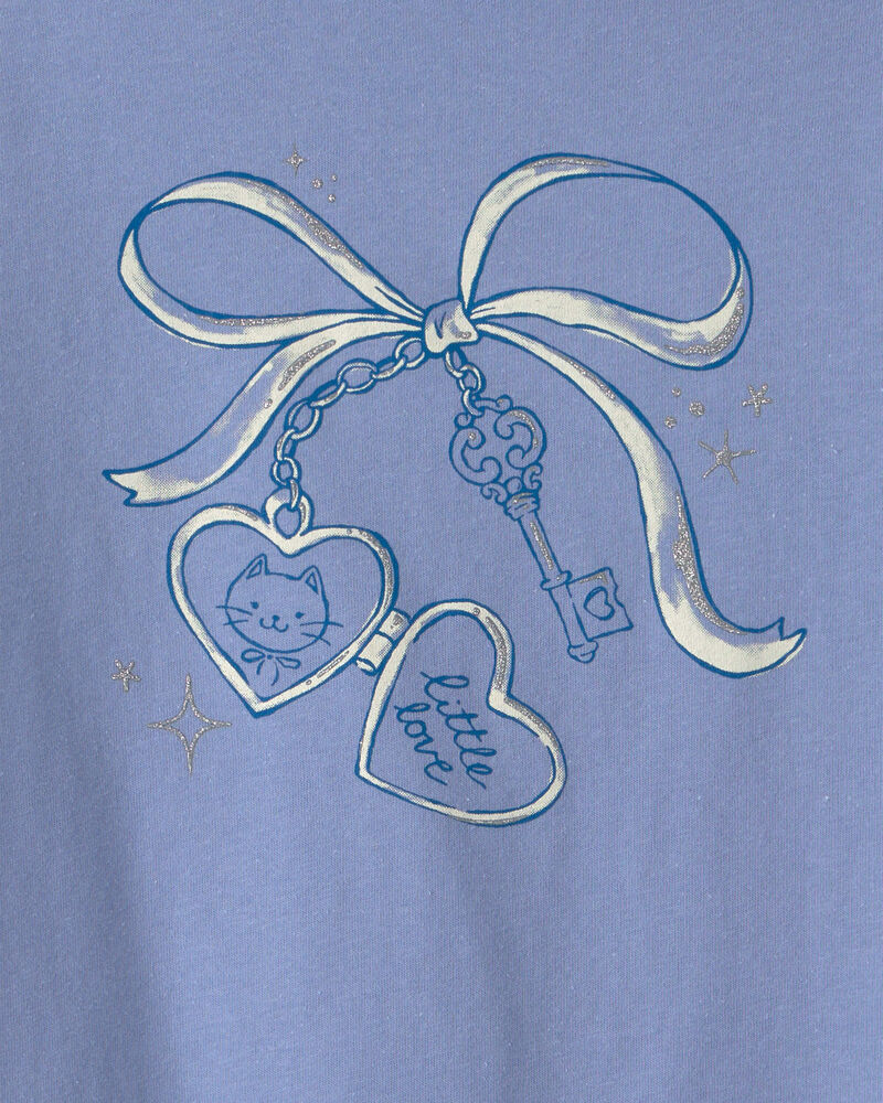 Filles - T-shirt manches longues &agrave; imprim&eacute; porte-cl&eacute;s et boucle - Mauve, image 2 sur 2 diapositives