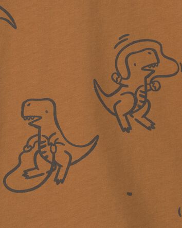 Toddler Boy Dinosaur Long-Sleeve T-Shirt - Brown, 
