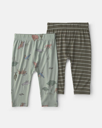 B&eacute;b&eacute; gar&ccedil;on - Emballage 2 pantalons PurelySoft🅪 &agrave; th&egrave;me d&eacute;sert &ndash; Vert, 