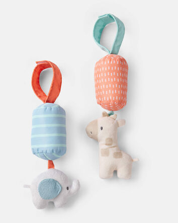 B&eacute;b&eacute; - Jouet musical girafe et &eacute;l&eacute;phant en peluche
, 