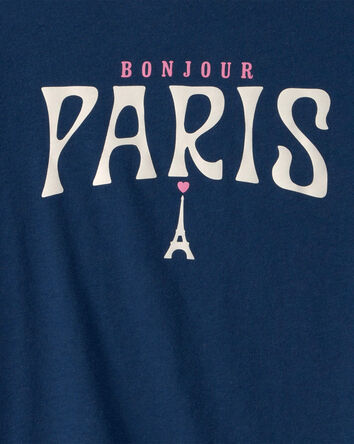 Filles - T-shirt imprim&eacute; Paris - Bleu, 