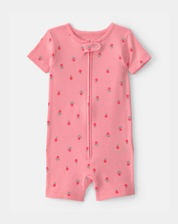 Baby Girl Fruit 100% Cotton 1-Piece Romper Pyjama - Pink, 