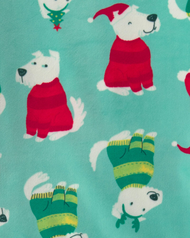 Kids 2-Piece Christmas DreamPlush Snug Fit Pyjama Set - Green, image 3 of 4 slides