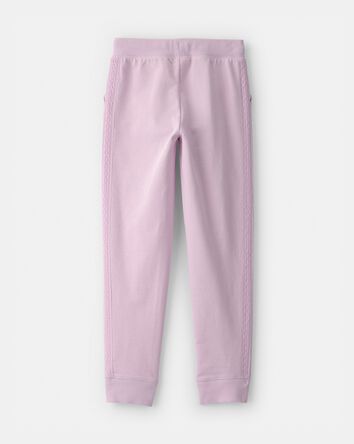 Girls Drawstring Knit Joggers - Purple, 