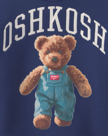 Boys OshKosh Bear Fleece Pullover Sweatshirt - Navy Blue, 