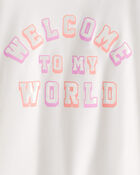 Girls 'Welcome to My World' Active Top - White, image 3 of 4 slides