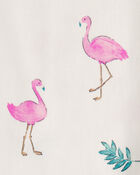 Toddler Girl Flamingo PurelySoft Short-Sleeve Snug Fit 2-Piece Pyjama Set - Ivory, image 4 of 7 slides