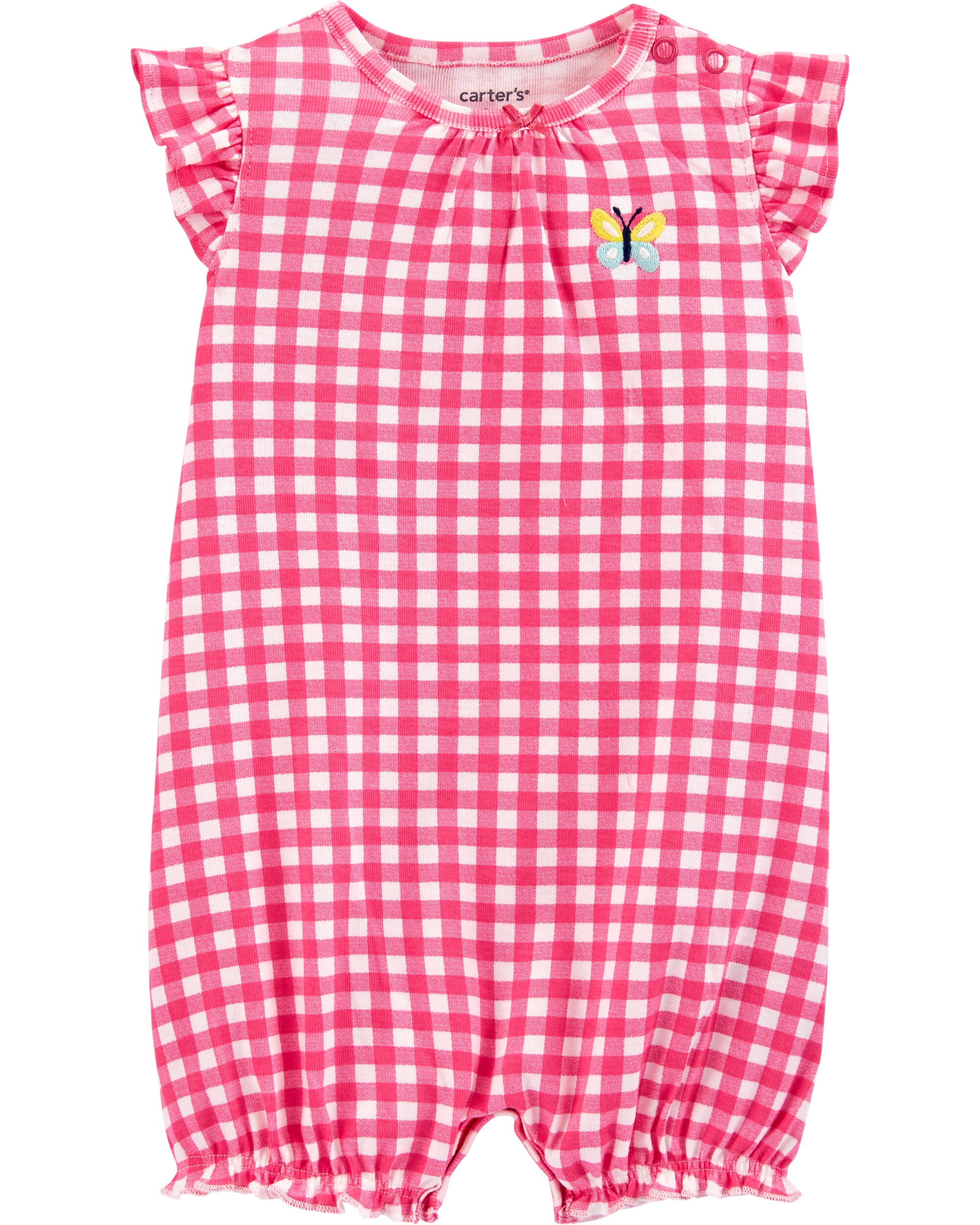 Pink Front Gingham Romper Carter s Oshkosh Canada