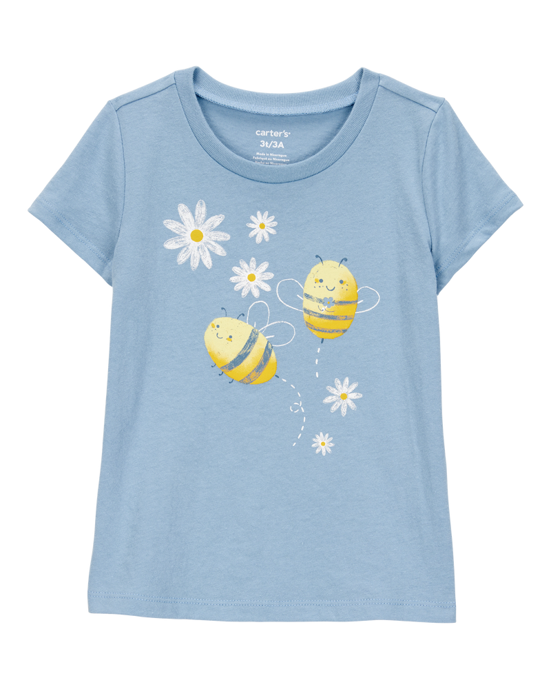 Toddler Bumble Bee Short-Sleeve Graphic Tee - Blue, image 1 of 3 slides